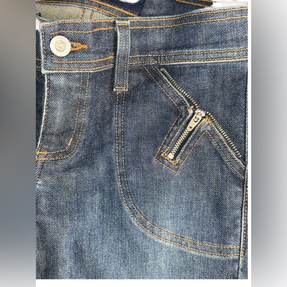Y2K Juicy Couture Made in USA Zip Pocket Capri Jeans Size 26 No Back Pockets - Picture 10 of 11